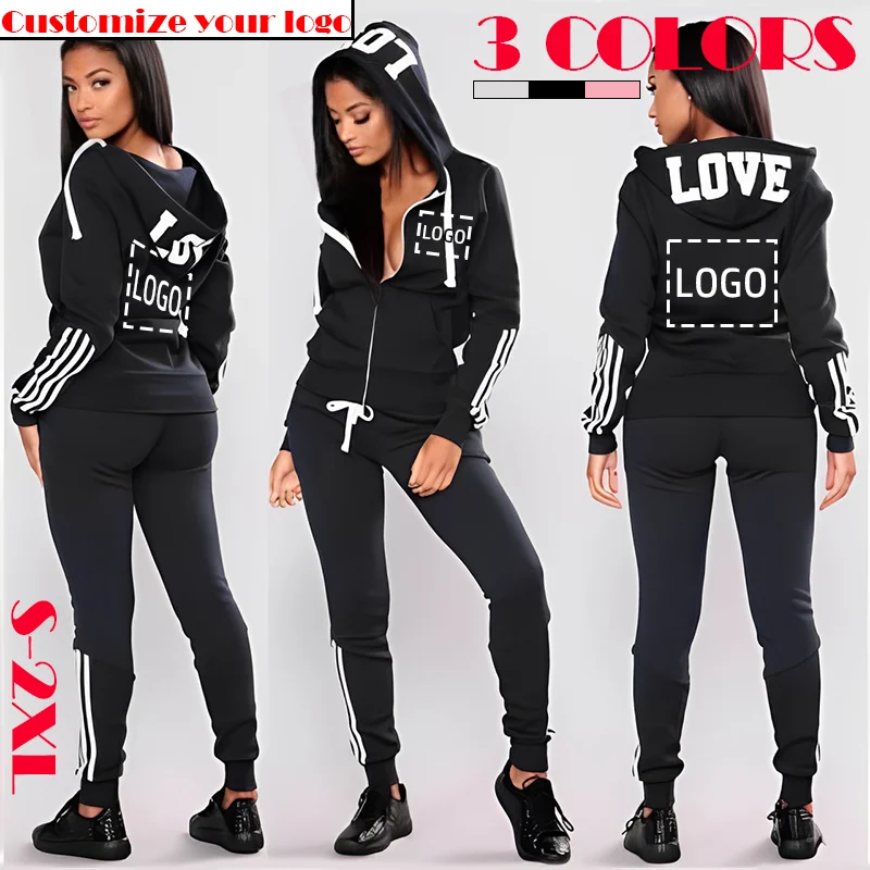 

Customize Your Own 2024 Autumn Printed Sportswear Set, Full Zip Hoodie And Pants Casual Sports Set Winter 2-Piece Jogging Set