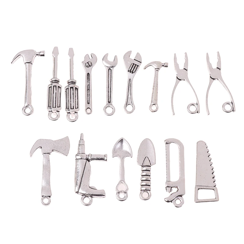✰✪15pcs/set Miniature Hammer Scissors Repair Kits Dollhouse Accessories Furniture Decoration Phone Case Material