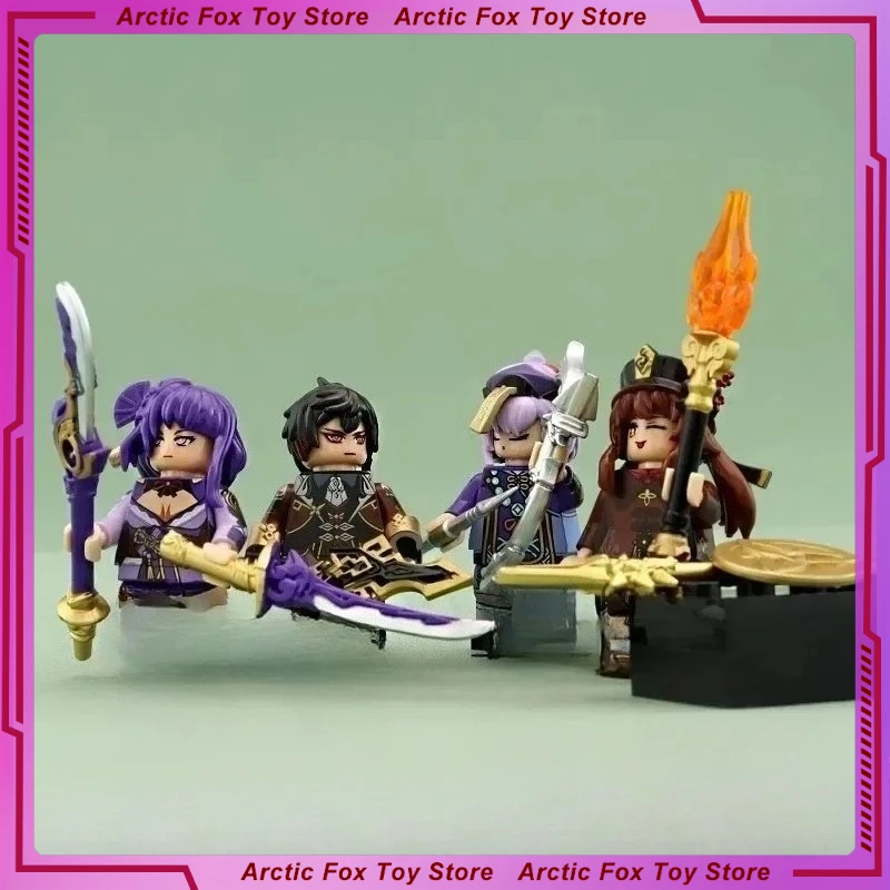 

New 5cm Genshin Impact Game Peripherals Zhongli Klee Action Figure Building Blocks Desktop Decoration Ornaments Gifts Toys Kids