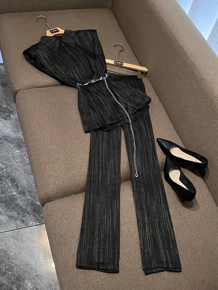 

Slimming Wide Leg Pants Set Ele Maturi Commute Design Svel irt Two Piece Set Autumn Winter New Sle OK55