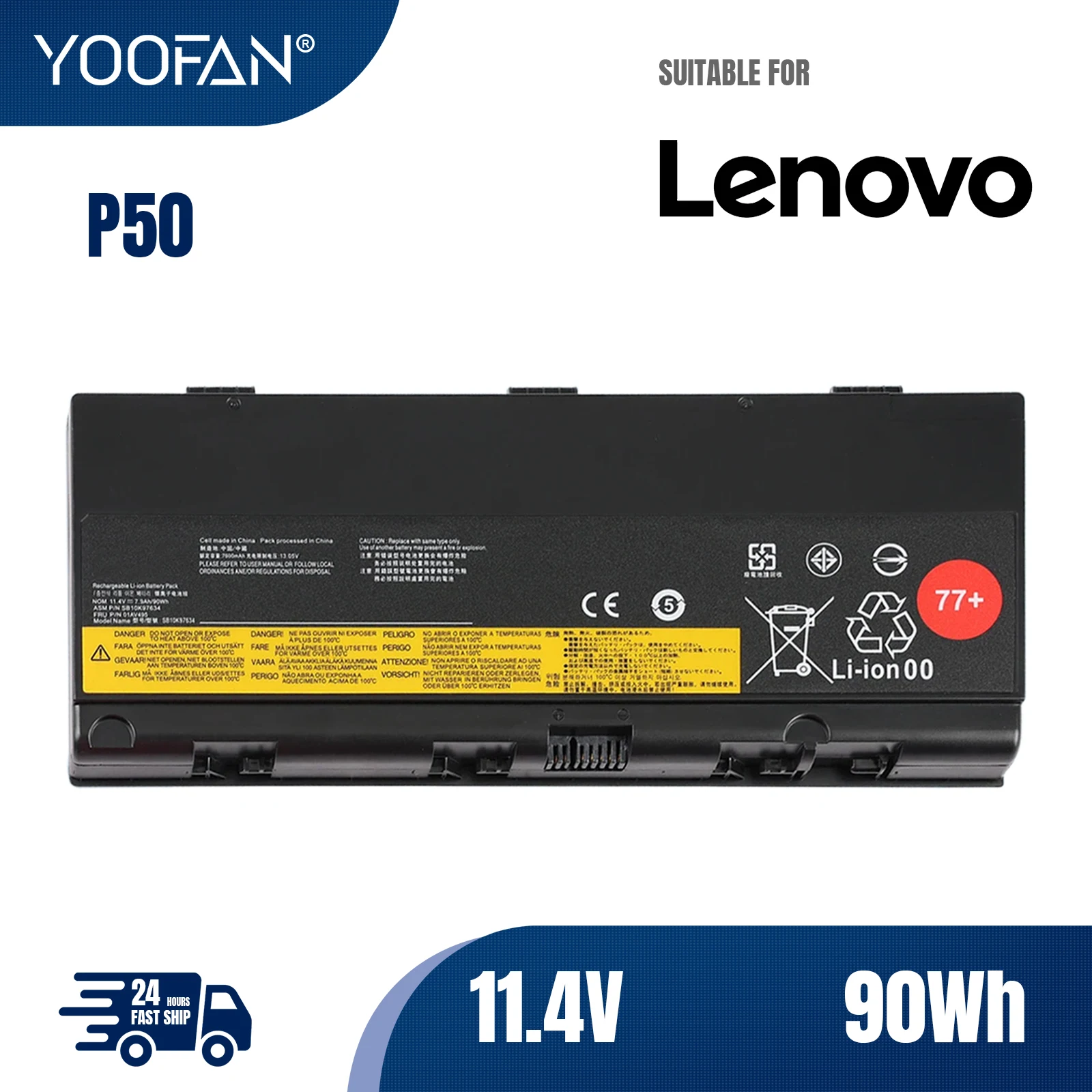 

YOOFAN аккумулятор для LENOVO Thinkpad P50, P51, P52, 00NY490, 00NY491, 00NY492, SB10H45075, SB10H45076, SB10H45078, L17L6P51