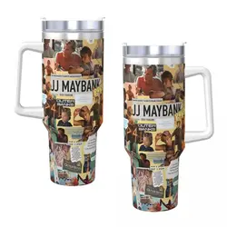 Stainless Steel Tumbler JJ Maybank - Rudy Pankow Car Mugs With Straws Camping Cold Drink Water Bottle Leakproof 40oz Thermal Mug