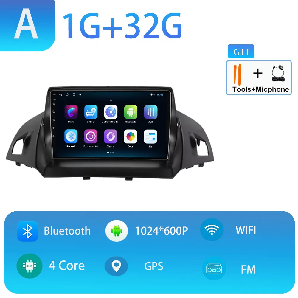 Autoradio voor Ford C-MAX Kuga 2 Escape 3 2012-2019 Carplay Autoradio Android 15 Auto GPS Auto Multimedia touchscreen 4G WIFI