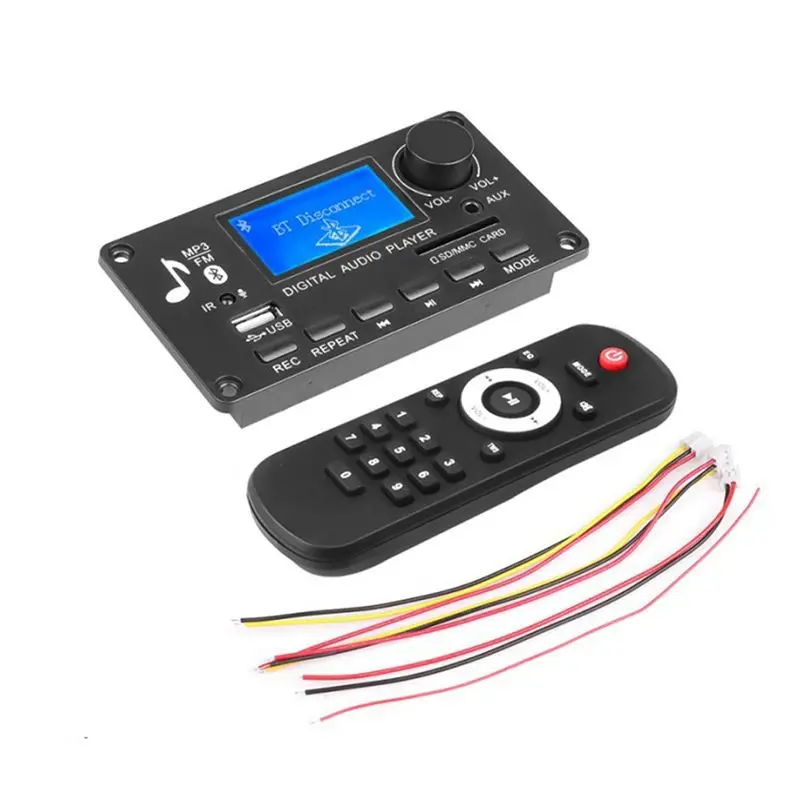 A003 DC 12V MP3 Decoder Board Amplifier Car Radio Receiver Mp3 Player Bluetooth V5.0 USB SD Module MP3 FM AUX Recording