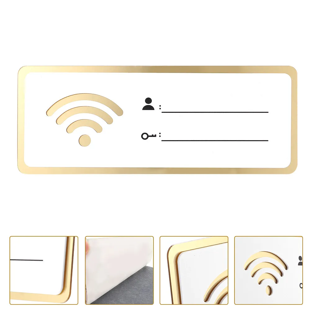3Pcs WiFi Password Sign Acrylic WiFi Sign with Strong Craftsmanship Wall Mounted Easy Install for Busy Professionals 8x20cm