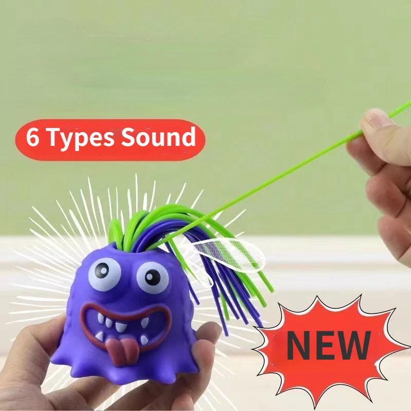 Little Monster Decompression Toys Cute 3D Scream Hair Mochi Squishy Toys Anti Stress Fidget Toys Kids Children Birthday Gifts