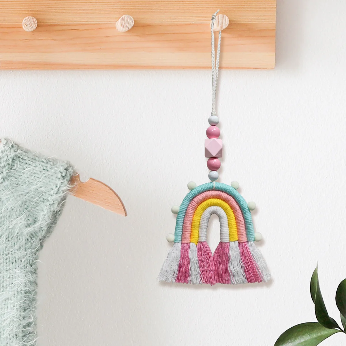 Creative weaving small rainbow hanging decorative home decoration wall hanging arrangement wall hanging simple home crafts