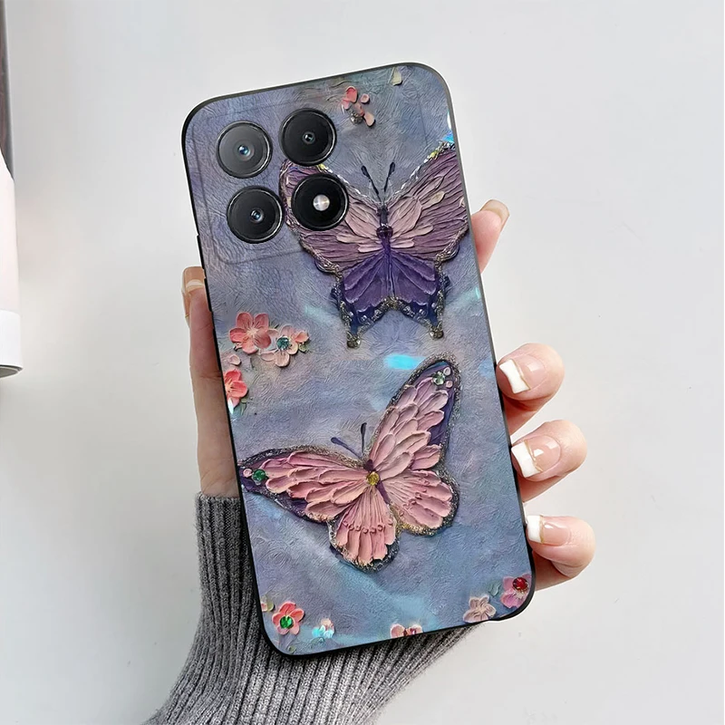 Funda de teléfono Poco X6 Pro 5G, Protector de silicona de lujo con diseño de astronauta y mariposa para Xiaomi Poco X6 X 6 Pro Pocox6 Pro 5G