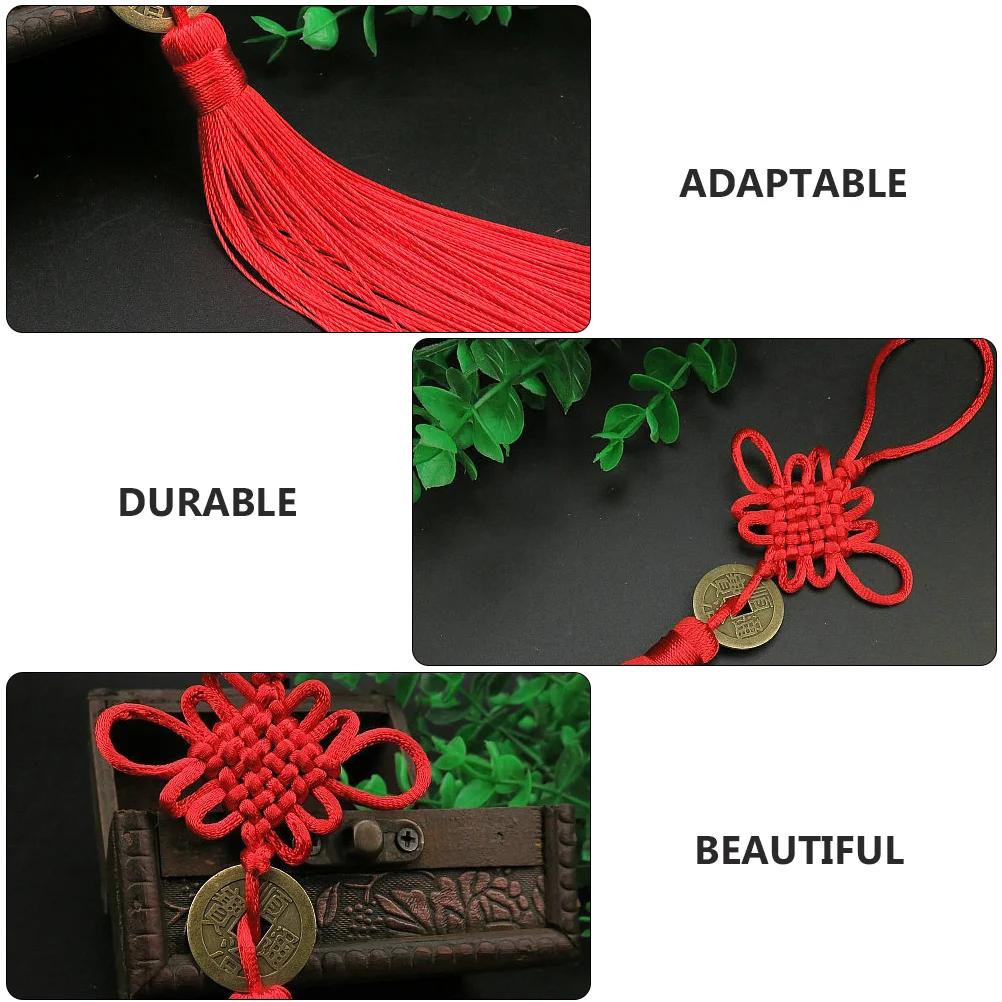 8 Pcs Ancient Coin Chinese Knot Car Accessory Hanging Adornment Ornament for Decorations Garland Tassel Gift Pendant