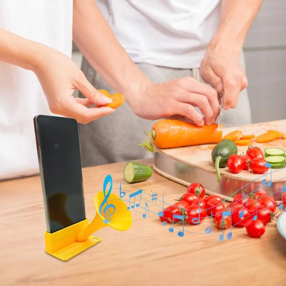 Grappige telefoonluidsprekerhouder kunststof met telefoonstandaard Mobiele telefoonluidspreker Creatieve lichtgewicht desktopgeluidsversterker