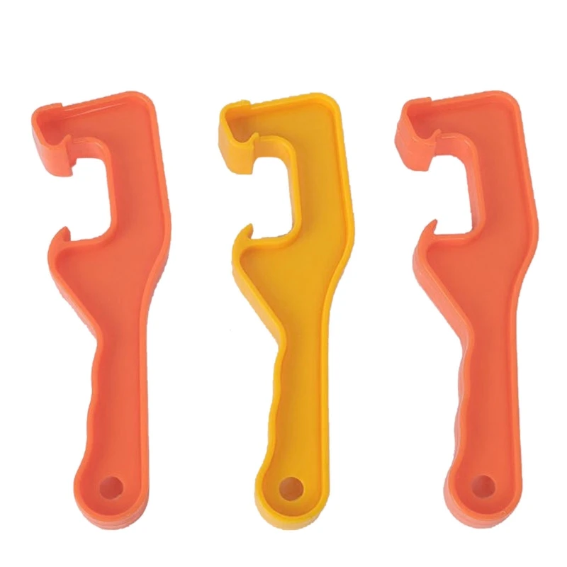 1pc Plastic Bucket Lid Opener Paint Can Opener Bucket Opener Wrench Tool Lid Remover for Home Industrial Use Yellow/Orange