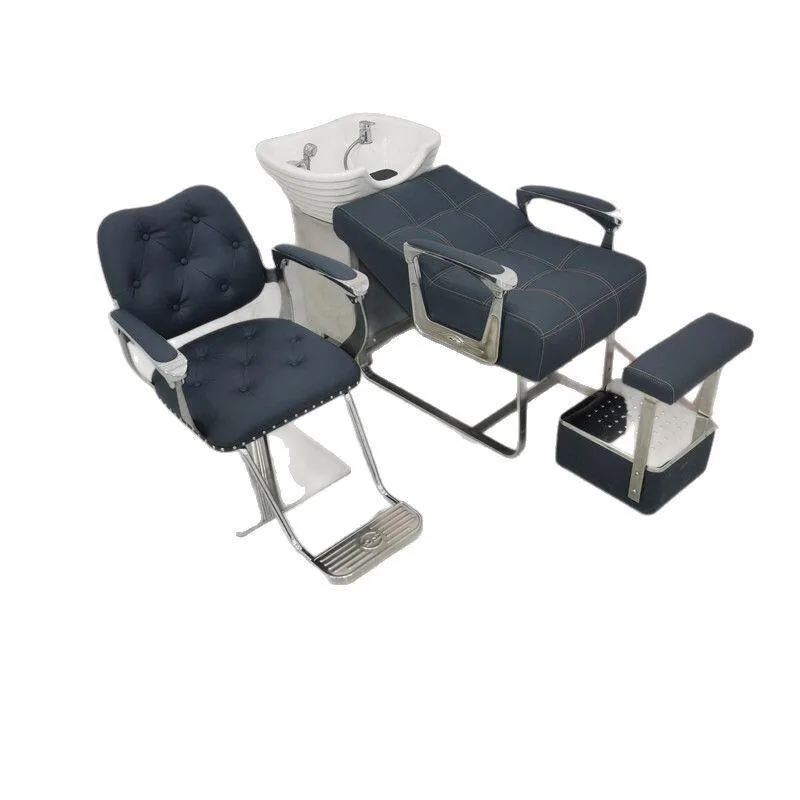 Boutique hairdressing chair, high-end reclining hair cutting chair for hair salon special barber shop, luxury perm and dyeing