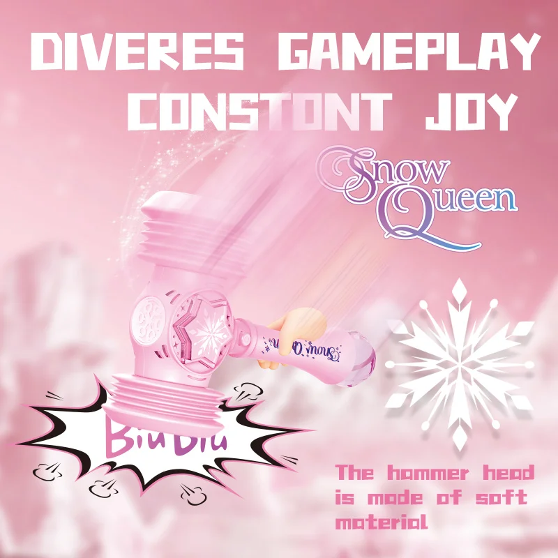 Petite machine à bulles de marteau rose lumineuse, cadeau de fête des enfants, jouet de baguette magique en forme de cœur féerique