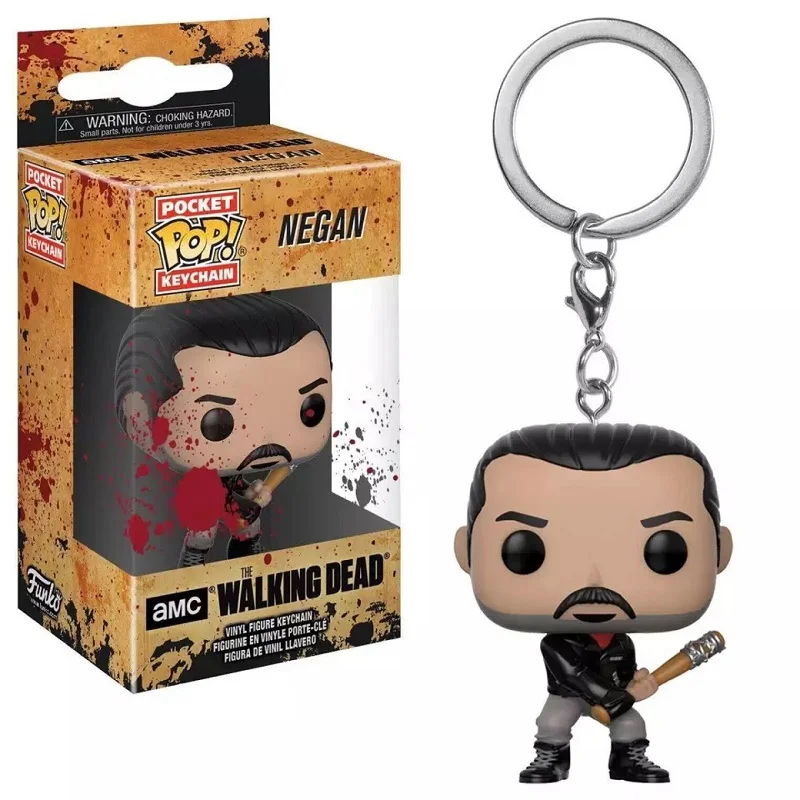 FUNKO Pocket The Walking Dead Keychain Negan Action Figure Toy Model Toys for Children Birthday Gift