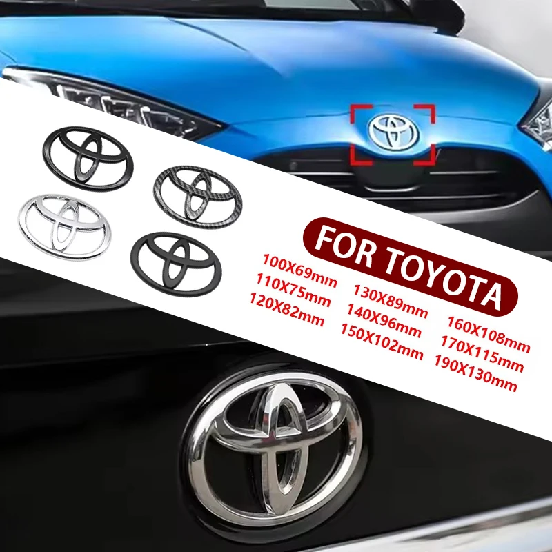 

3D Car logo series Front Head Grill Hood Bonnet Emblem Rear Tail Bumper Trunk Badge For Toyota Corolla Camry RAV4 Hilux Yaris