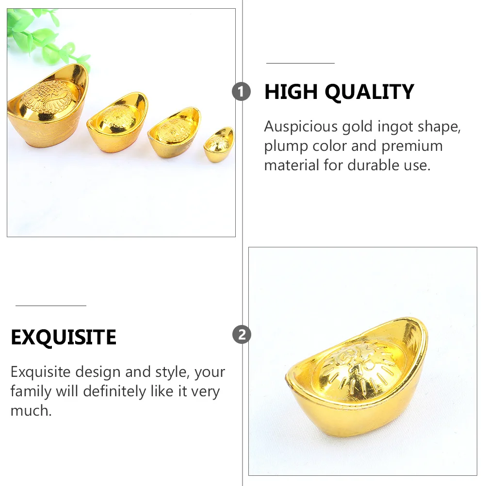 

20Pcs Exquisite Gold Ingot Cake Adornments New Year Party Decor Desktop Ornaments Cake Decor Home Decoration Desktop Ornament