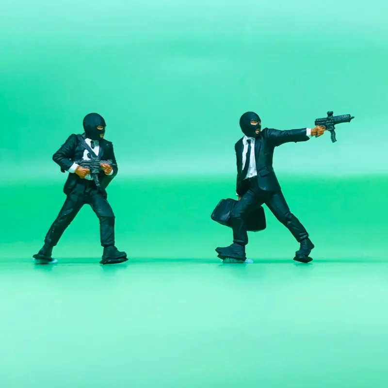 1/64 بدلة أغطية الرأس الجندي المصغر نموذج دمية بحجم الجيب تمثال على سطح الطاولة قطعة عرض مشهد الديوراما