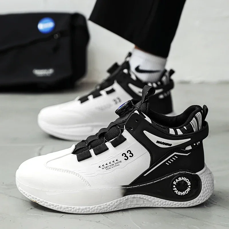 

Mens Sneakers with Rotating Buckle Comfy Non Slip Lace up Durable Shoes for Mens 2025 Outdoor Activities Heightening shoes