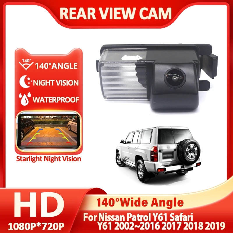 CCD HD Fisheye Rear View Camera For Nissan Patrol Y61 Safari Y61 2002~2018 2019 Car Backup Reverse Parking Monitor Night Vision