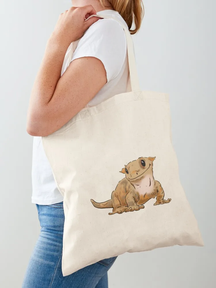

Smiling Crested Gecko, Cute Crested Gecko, Crestie Lover Tote Bag custom canvas bag tote bag men shopping Gift