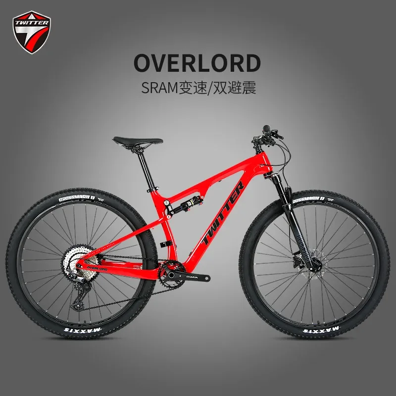 New OVERLORD Carbon Fiber Soft Tail Mountain Bike SX 12 Speed AM Off Road Double Absorber MTB