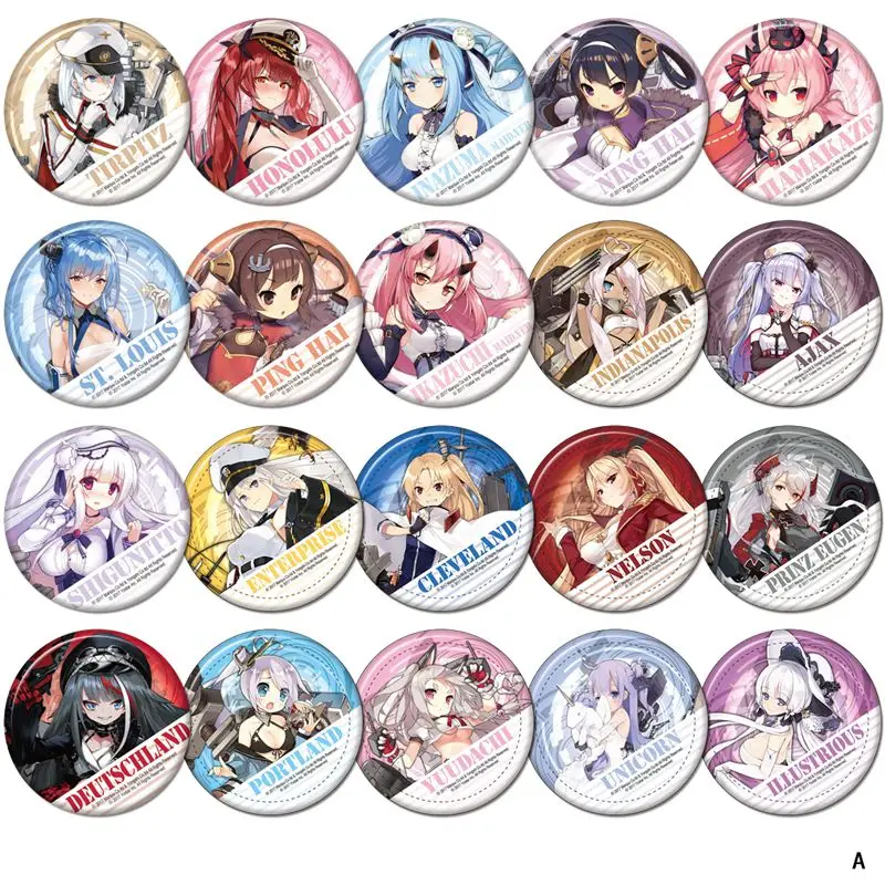 Game Azur Lane KMS Prinz Eugen ILLUSTRIOUS USS Laffey Pins Badge Cosplay Cartoon Garniture Itabag Bedge Button Brooch DADGE Gift