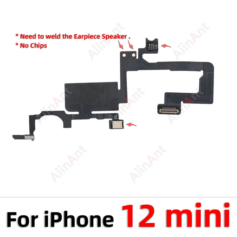 AiinAnt Phone Top Sound Ear Earpiece Speaker Proximity Light Sensor Flex Cable For iPhone 12 13 14 15 Pro Max Plus image 3