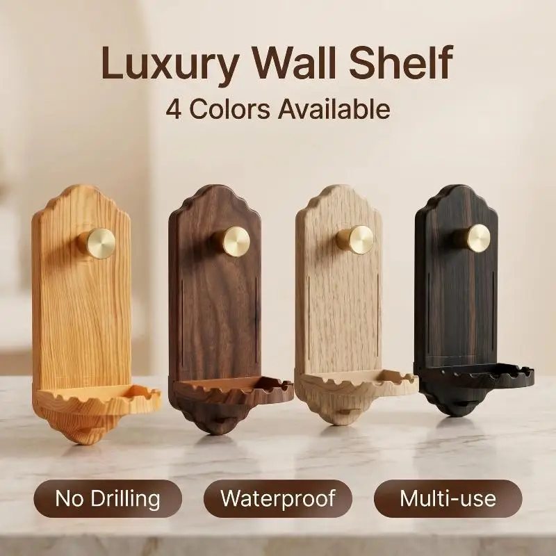 Self Adhesive Mounted Walnut Wood Wall Hooks For Hanging Coat Towel Clothes Blanket Hat Backpack Robe Entryway Key Holder