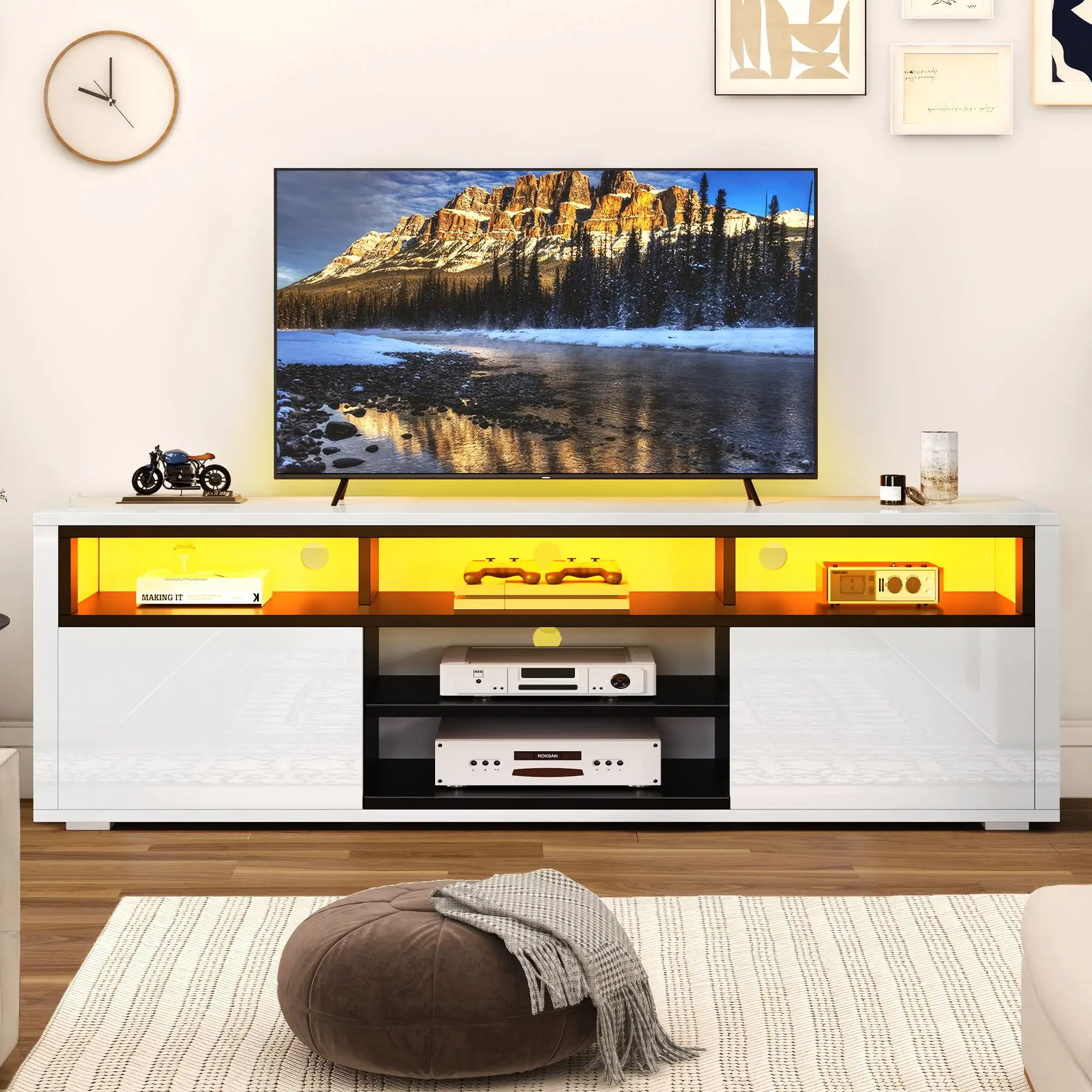 High Gloss LED TV Stand for 75