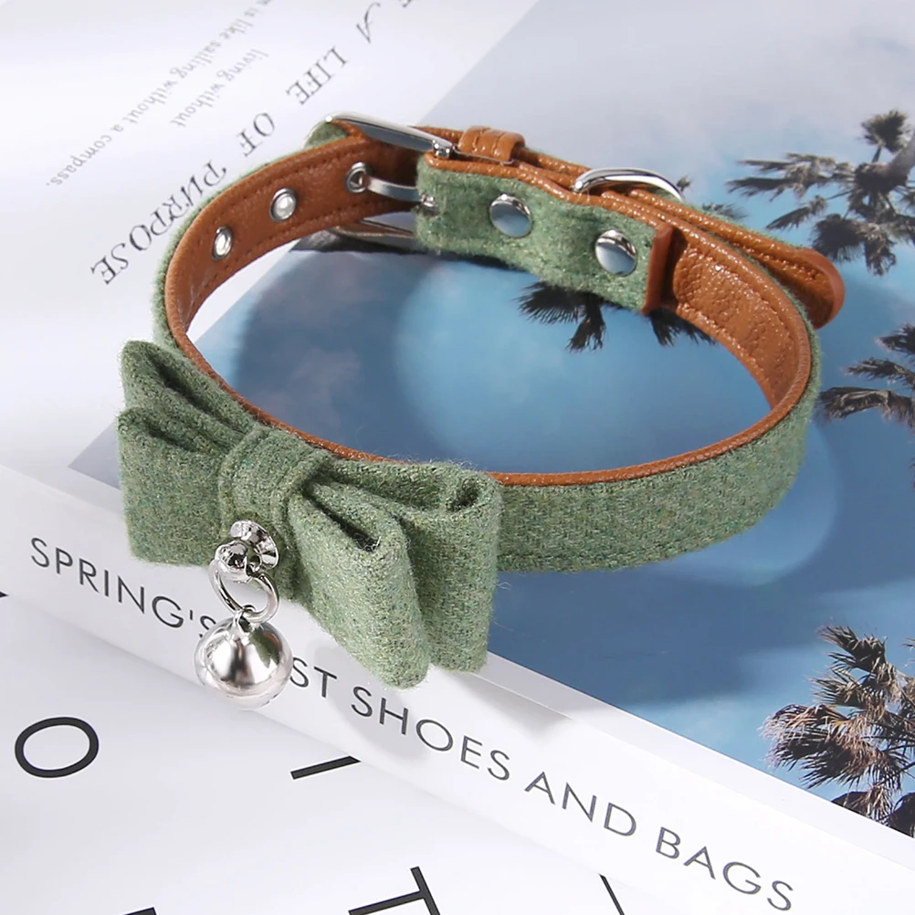 

Bell Collar Cute Felt Cat Collars Removable Bow Pet Supplies Kitten Accessories Pet Collar Dog Felt collar