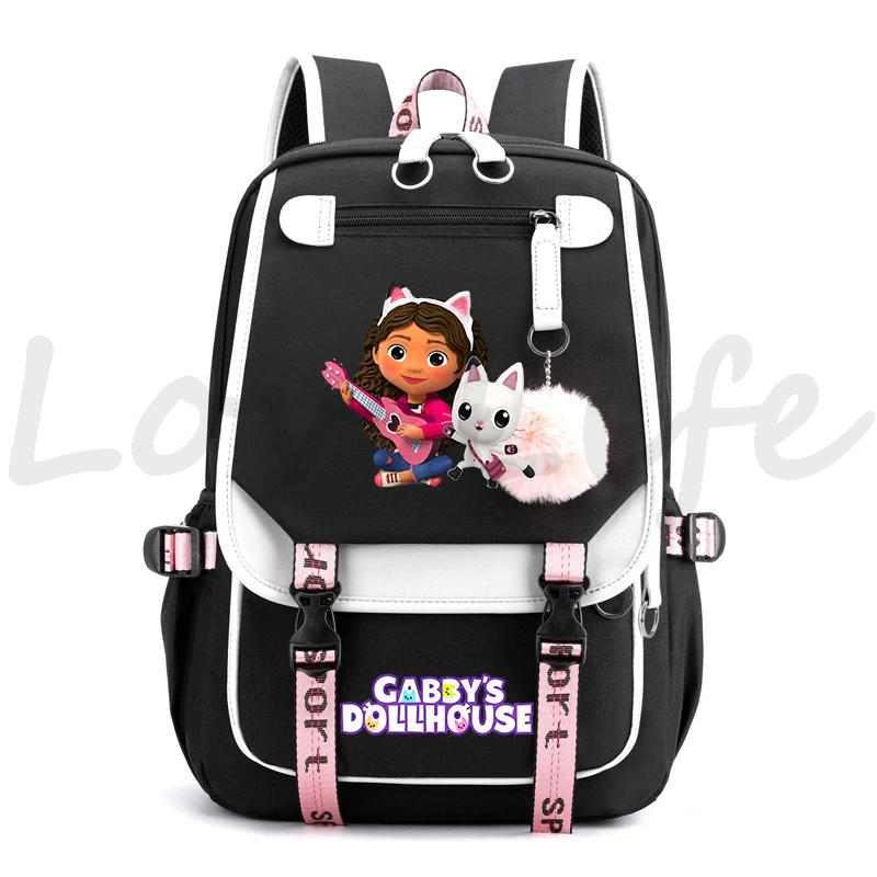 Zaino per casa delle bambole di Gabby dei cartoni animati Zaino per laptop da donna Zaini Kawaii per ragazza Zaino per casa delle bambole di Gabby Zaino con copertina morbida