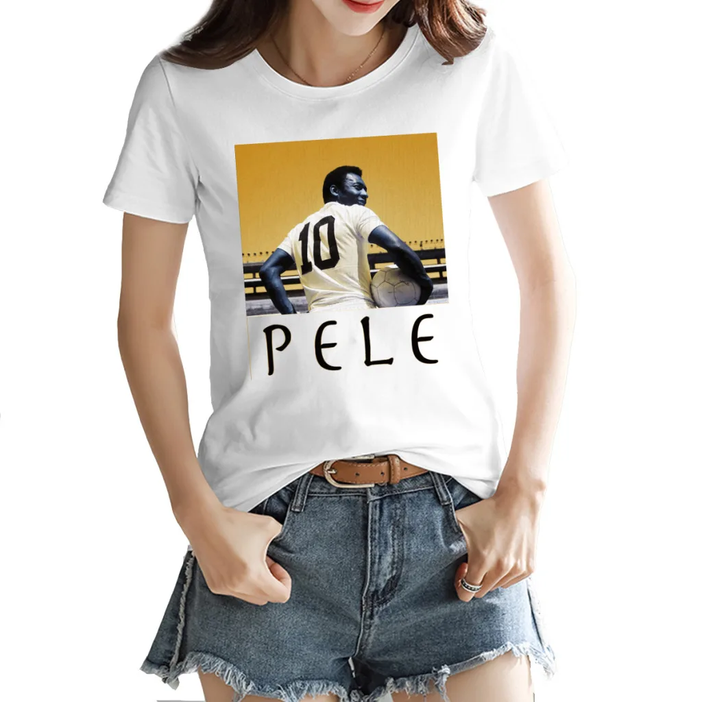 Brazil 17 Nascimento and pelés peles Motion Championship Women's T-shirt Soccer Team leisure Cute Top tee Top quality USA Size