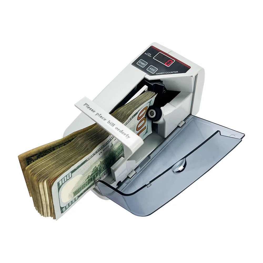 V30 LED-Display-Geldzählmaschine mit Batterie-/Netzbetrieb für Bargeld und Banknoten, tragbarer Mini-Geldscheinzähler – Detail 2