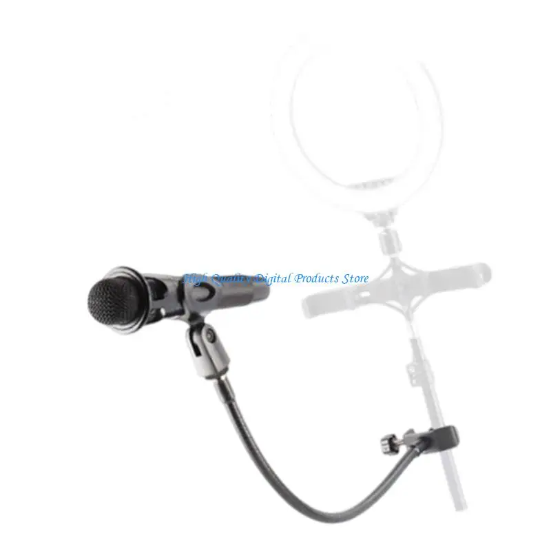 

U2JE Adjustable Universal Microphone Stand Gooseneck Holder Featuring 360 Degree Rotating Motion with Clamp Easy Setups