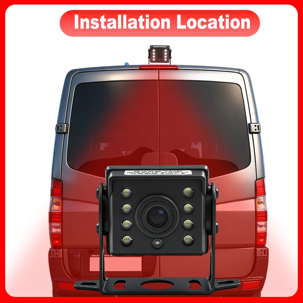 AHD/CVBS Car Camera for Truck Bus RV Tractor Backup Reverse HD1080P CCD HD 8LED IR Night Vision Waterproof 170° Wide View 9-36V