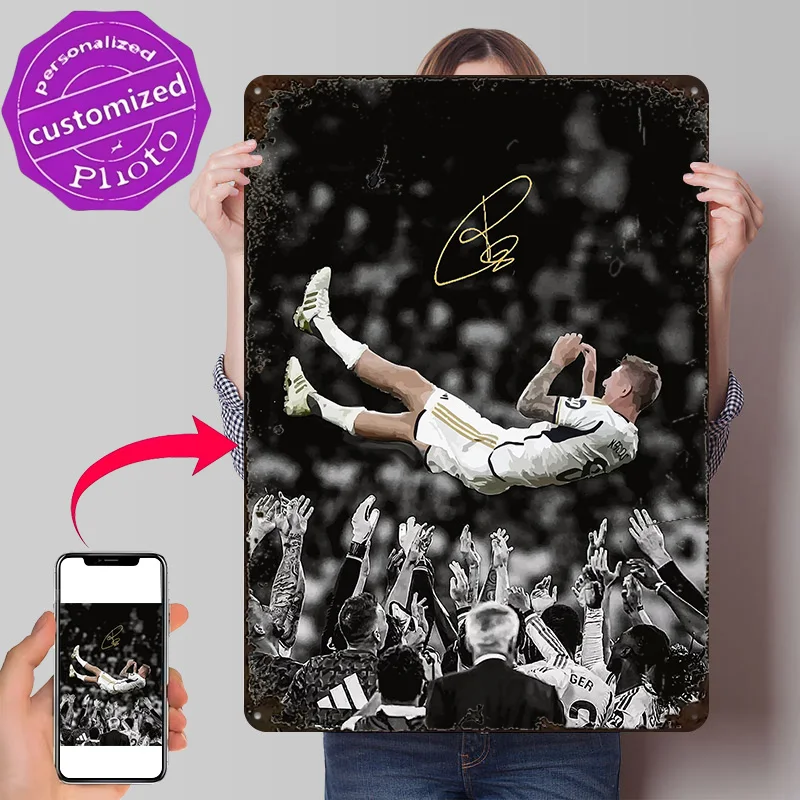 Toni Kroos Personalized 3D Textured Metal Poster Wall Art Vintage Tin Signs for Decoration Garage Decorations Decor Room House