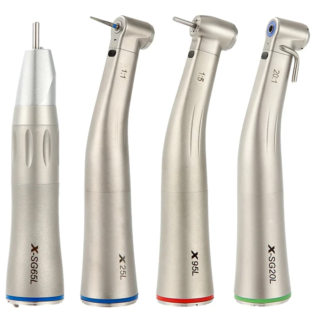 

Dental Contra Angle Low Speed Handpiece 1:1/1:5/20:1 Fiber Optic Straight Contra Angle X25L/X95L Style Air Turbine