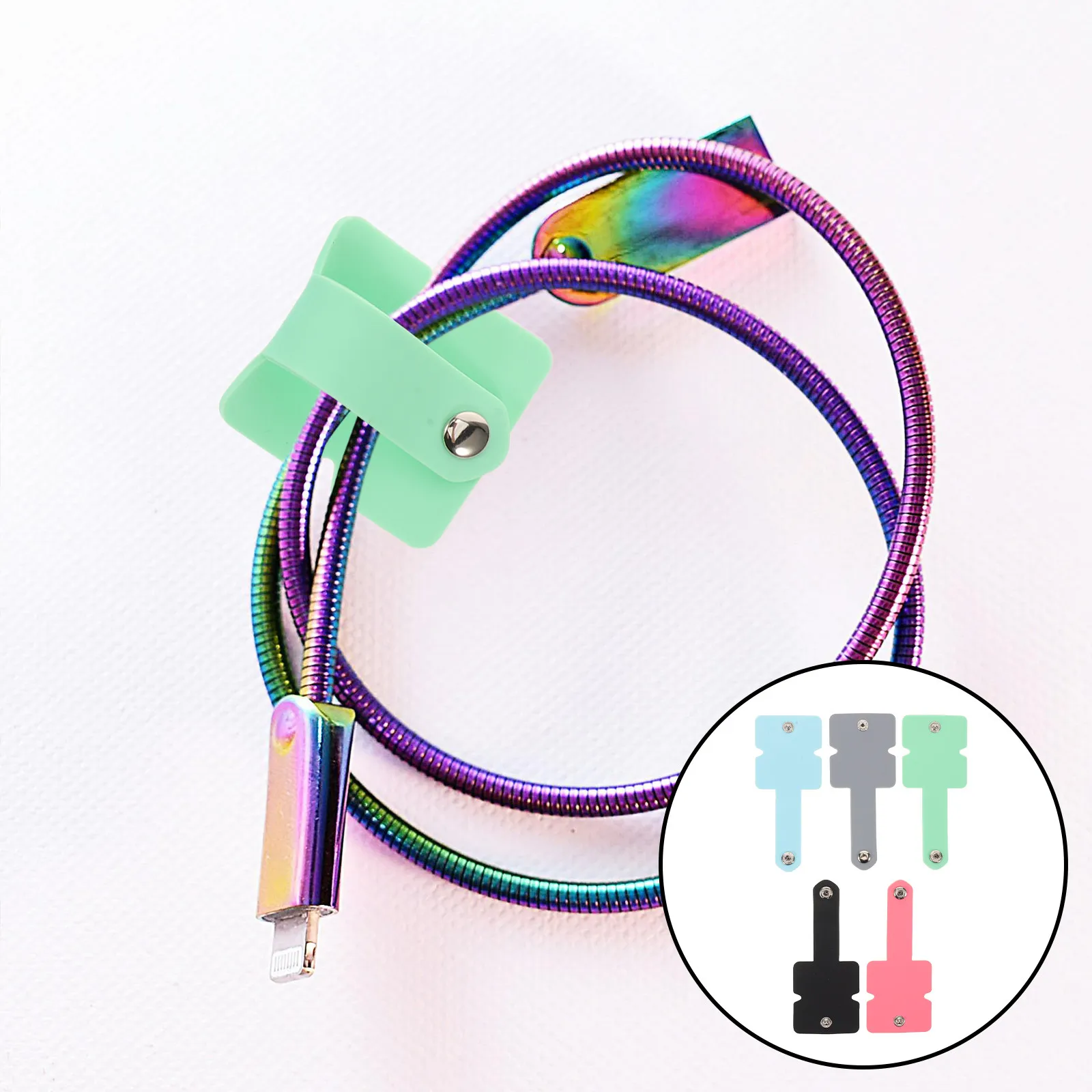 10Pcs Silicone Earphone Cord Winder High Elasticity Cable Organizer Clips Portable USB Charging Cord Wrap Keeper