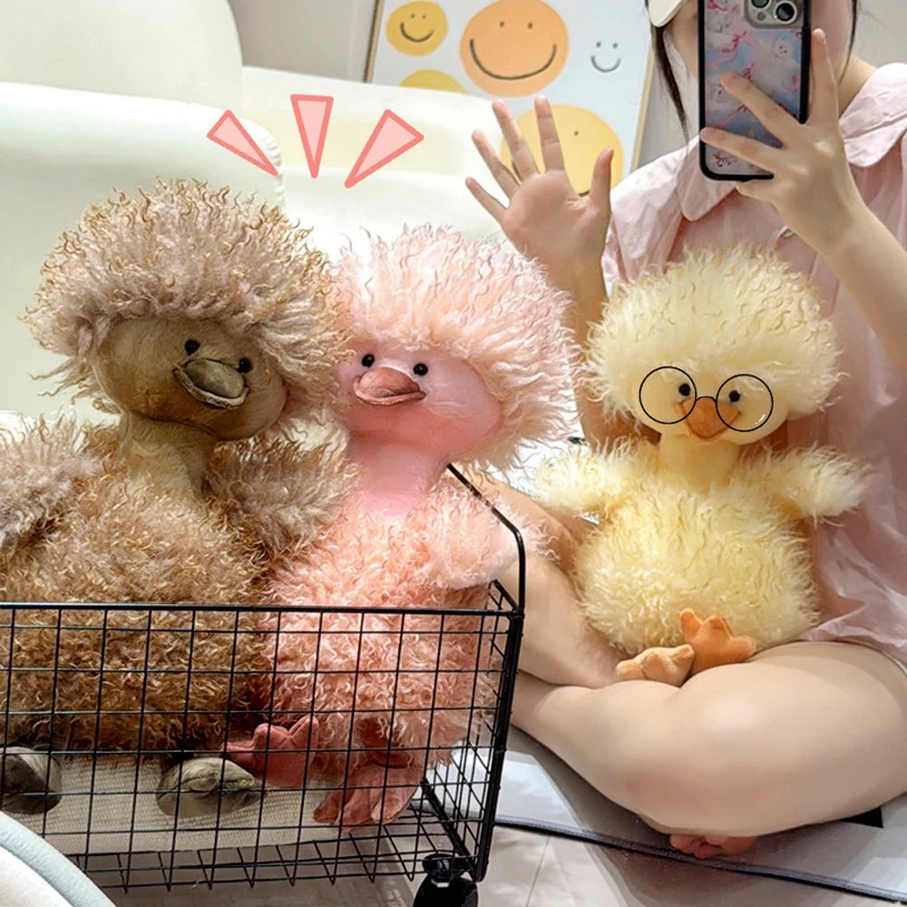 Kawaii anatra gialla farcito animale da fattoria carino rosa anatroccolo peluche realistico anatra kaki bambole morbide giorno di pasqua regalo per bambino
