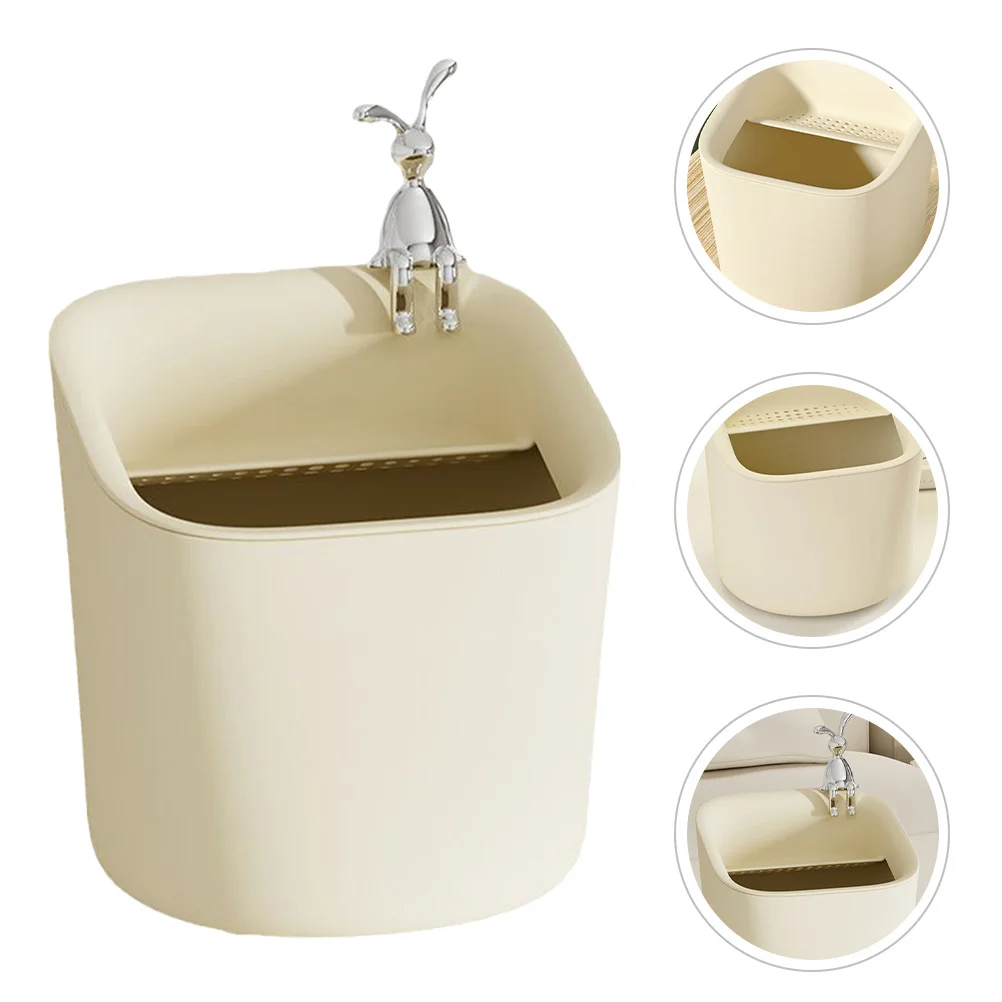 

Office Trash Can Rabbit Desk Garbage Drain Bucket Mini Table Waste Bin Beige Small