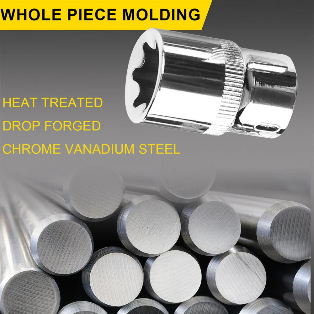 34ชิ้นชุดดอกไขควง Torx รูปดาวตัวผู้ขนาด3/8 "ประแจวงล้อพร้อมเบ้าหกเหลี่ยม5/16" ชุดอุปกรณ์มือถือสกรูสำหรับใช้ในบ้าน