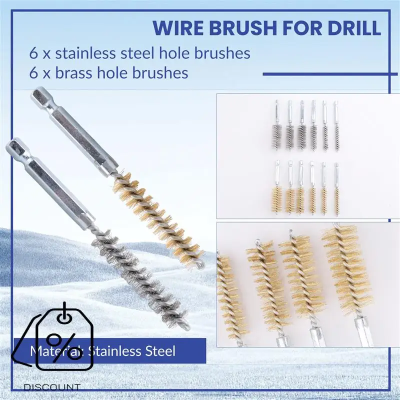 ABBN-Hole Brush Cleaning Brush Set Steel Wire Hole Brush Set Stainless Steel Cleaning Brush For Electric Impact Drill