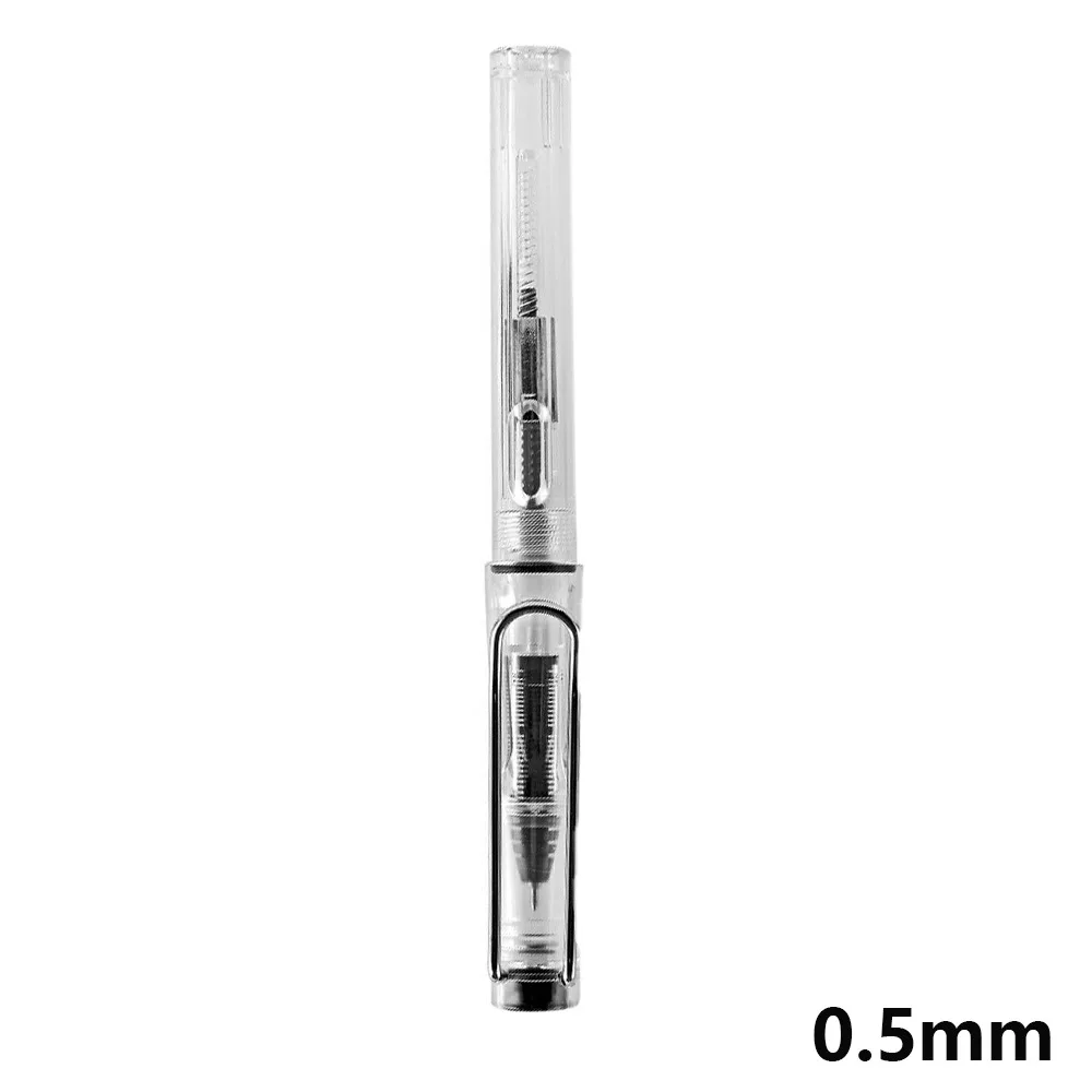 New Transparent Transparent Piston Fountain Pen Adult Office Student Handwriting Medium Nib Water Pen Ballpoint Pen