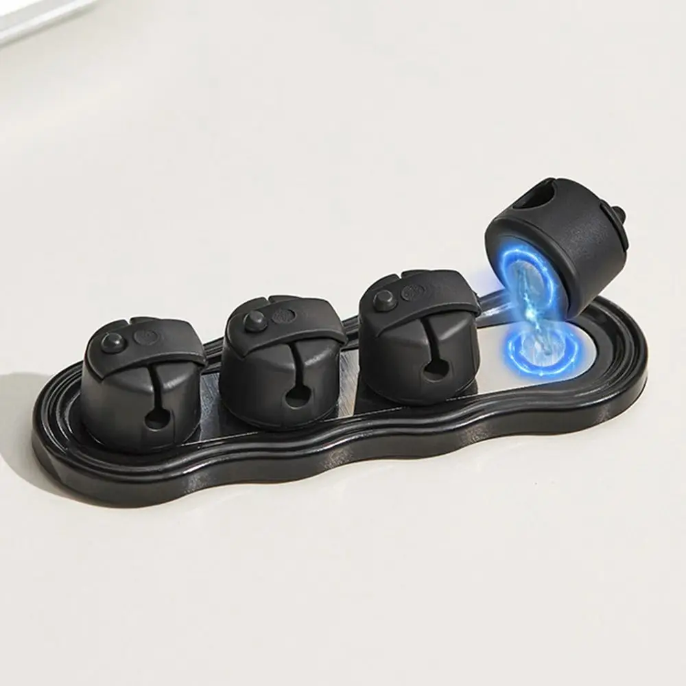 Durable Magnetic Magnetic Cable Organizer Self Adhesive ABS Charging Cable Holder Adhesive Cord Holder