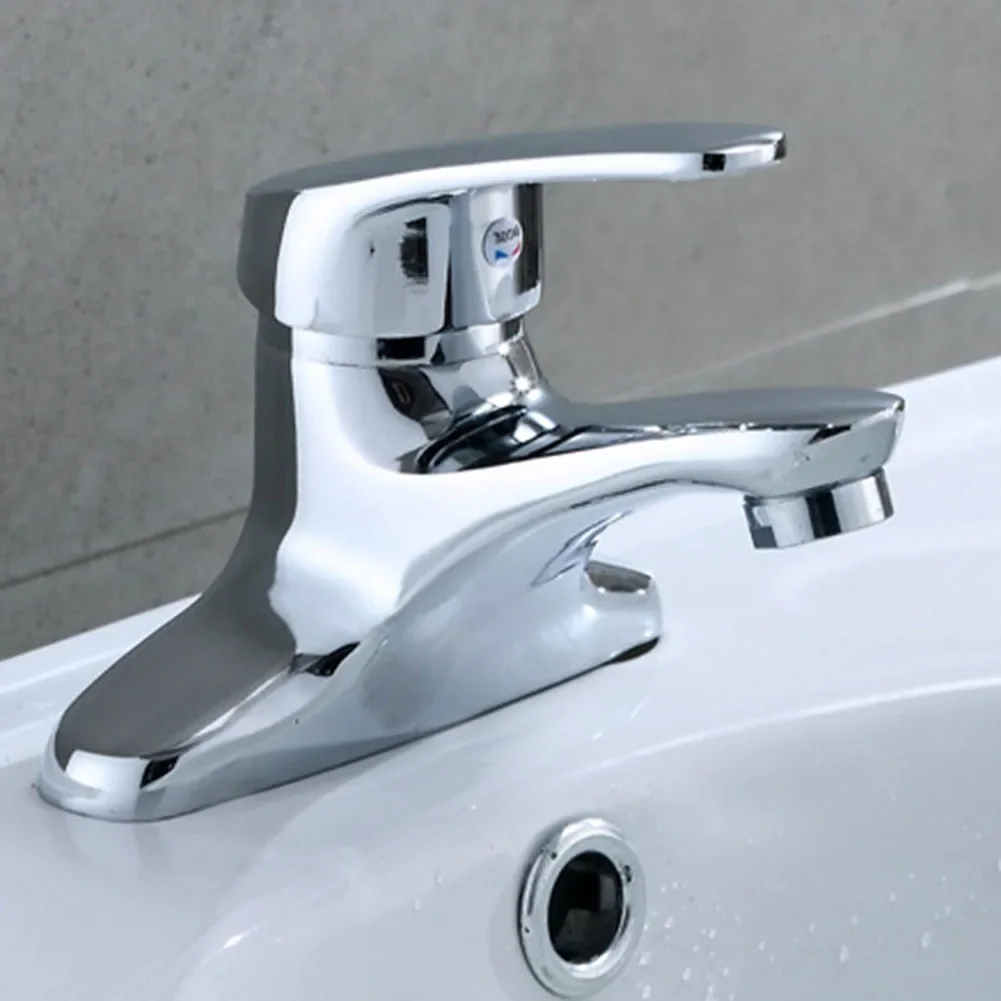 Bathroom Faucet Steel Basin Mixing Valve Switch Faucet Double-Hole Basin Hot Cold Water Faucet For Toilet Kitchen Bathroom