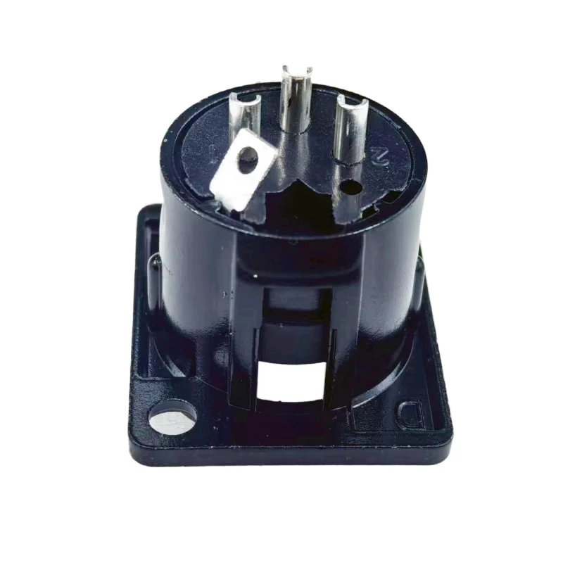 MW Audio 8 Stück 3-Pin XLR Stecker, Schwarzer Metall-Quadrat-Mikrofonanschluss zur Panelmontage für Mischpulte – Detail 7