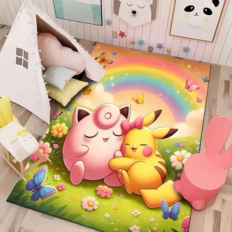 15 Sizes Pokemon Jigglypuff Pattern Rug for Living Room Area Carpet Bathroom Mat Creative Doormat Bedroom Mat Home Decor