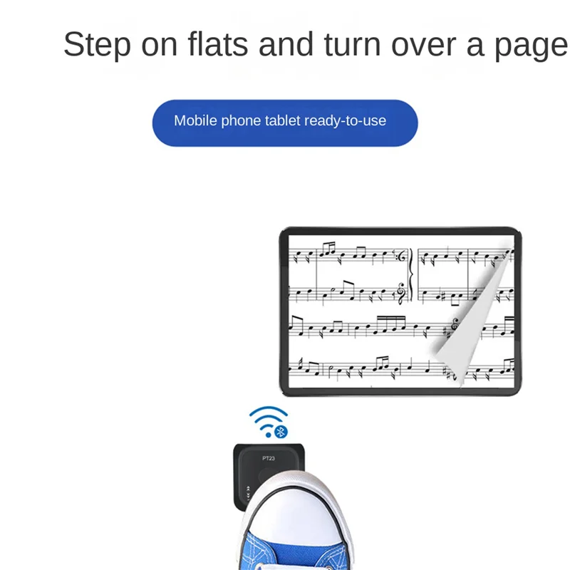 N01R-3X Wireless Page Turner Pedal Rechargeable Wireless Foot Switch For Tablet Smartphone Electronic Music Scores Black