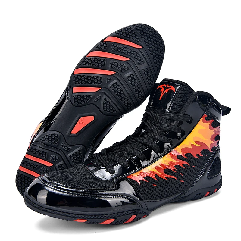 chaussures-de-lutte-professionnelles-pour-hommes-baskets-d'entrainement-legeres-grande-taille-noires-et-blanches-sport-salle-de-sport-en-plein-air