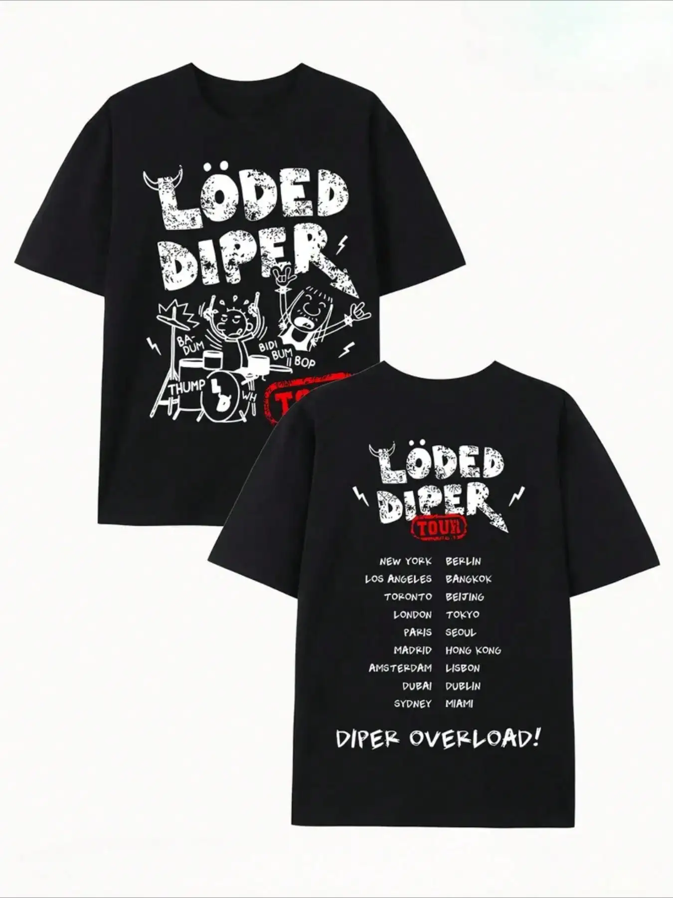 

Двусторонняя футболка унисекс с графическим принтом, хлопковая, с круглым вырезом, для летнего повседневного ношения